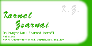 kornel zsarnai business card